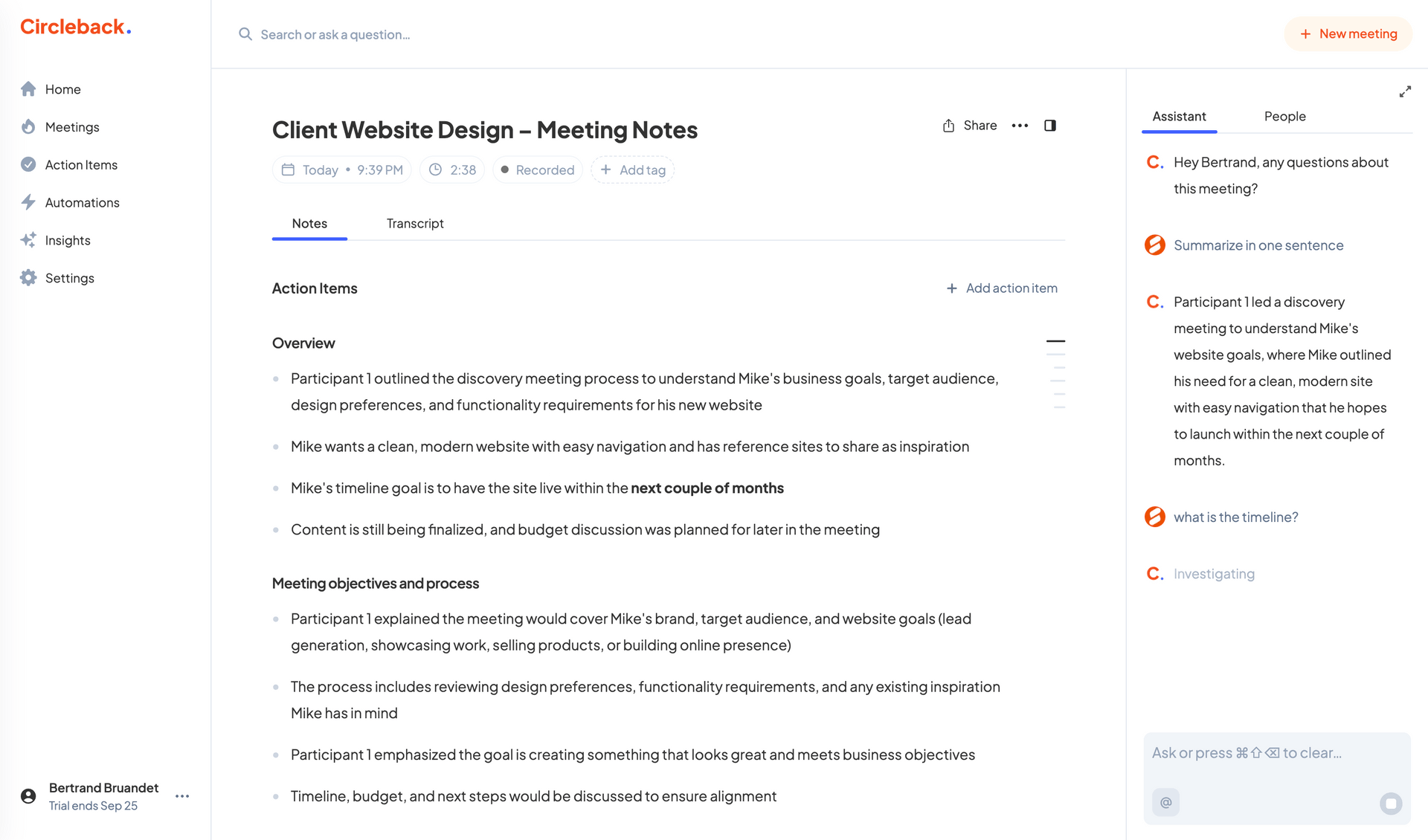 Circleback
			   ux ui design