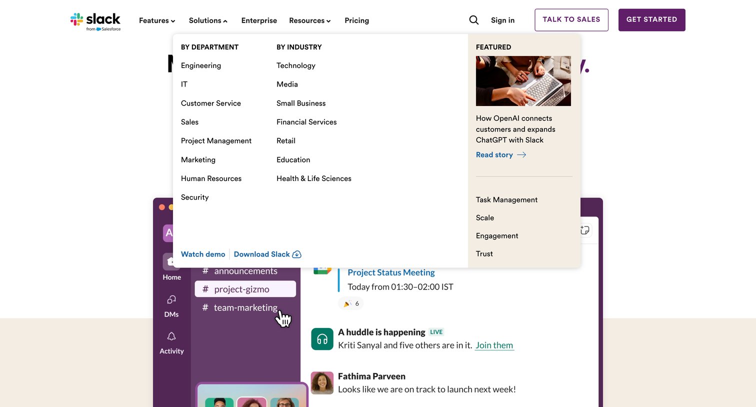 Slack - Slack is your productivity platform | Slack screen