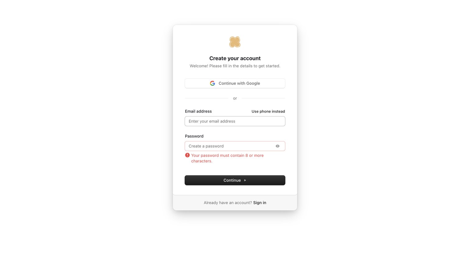 Bud - My account | Bud screen