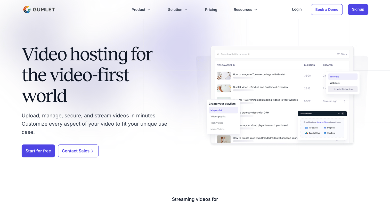 Gumlet - Video hosting for the video-first world screen