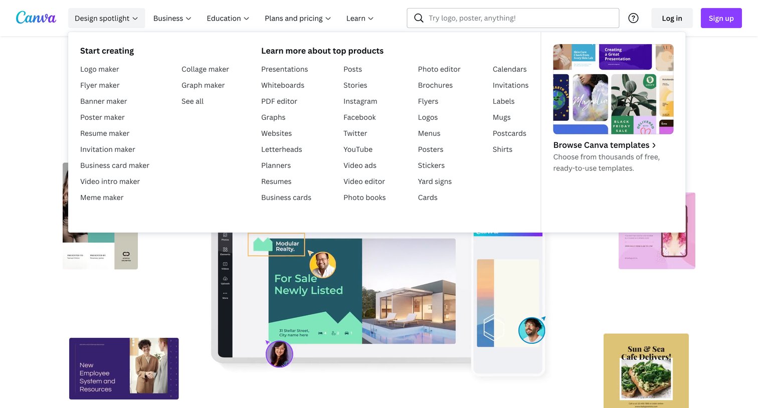 Canva - Free Design Tool Presentations, Video, Social Media | Canva screen
