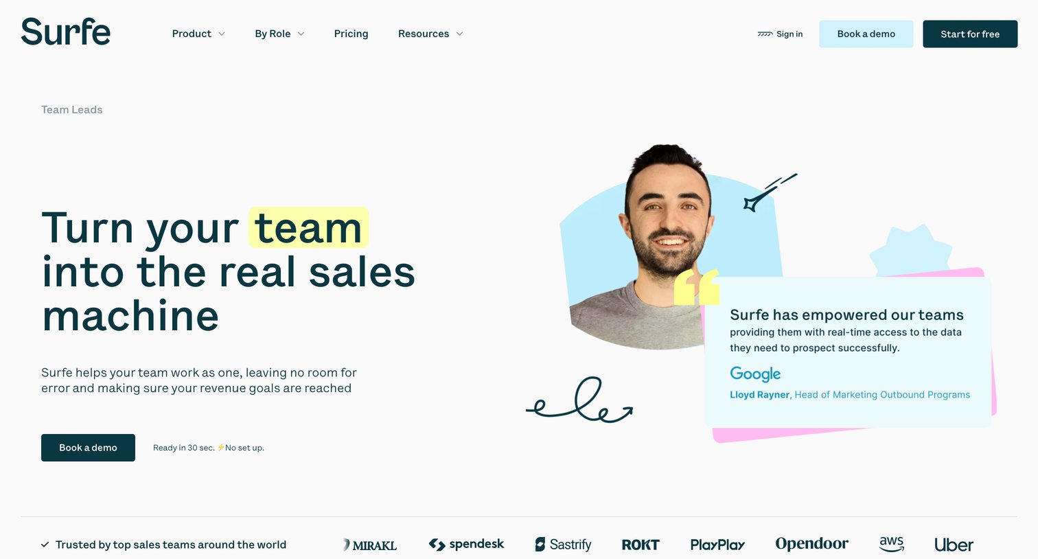 Surfe - Team Lead Best way to grow a business | SURFE screen