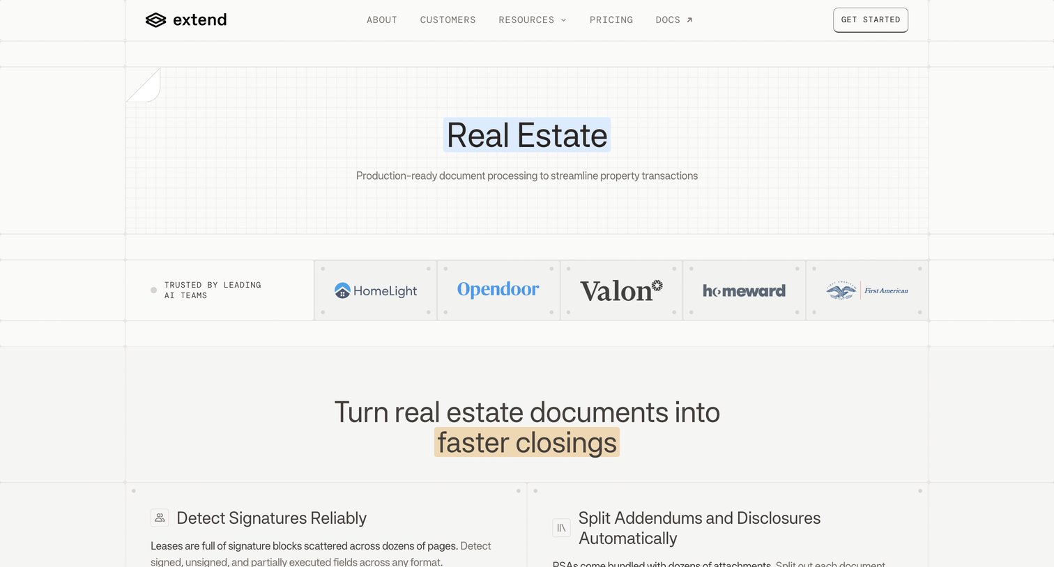 Extend - AI Document Processing Real Estate Automation | Extend screen