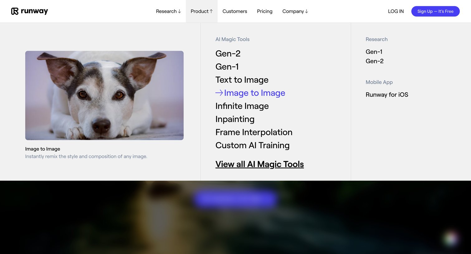 Runway - Runway - Advancing creativity with artificial intelligence. screen