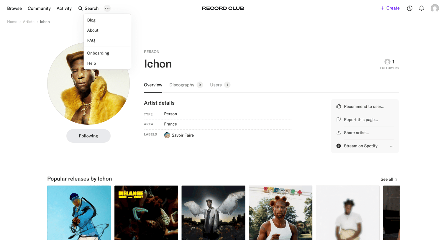 Record club - Ichon – Record Club screen