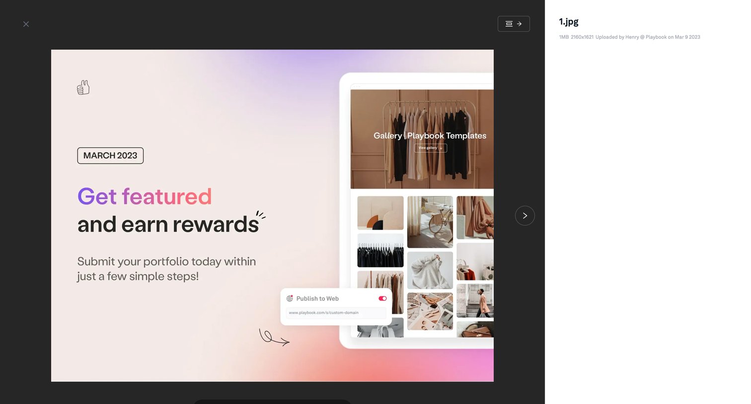 Playbook - Get featured today! screen