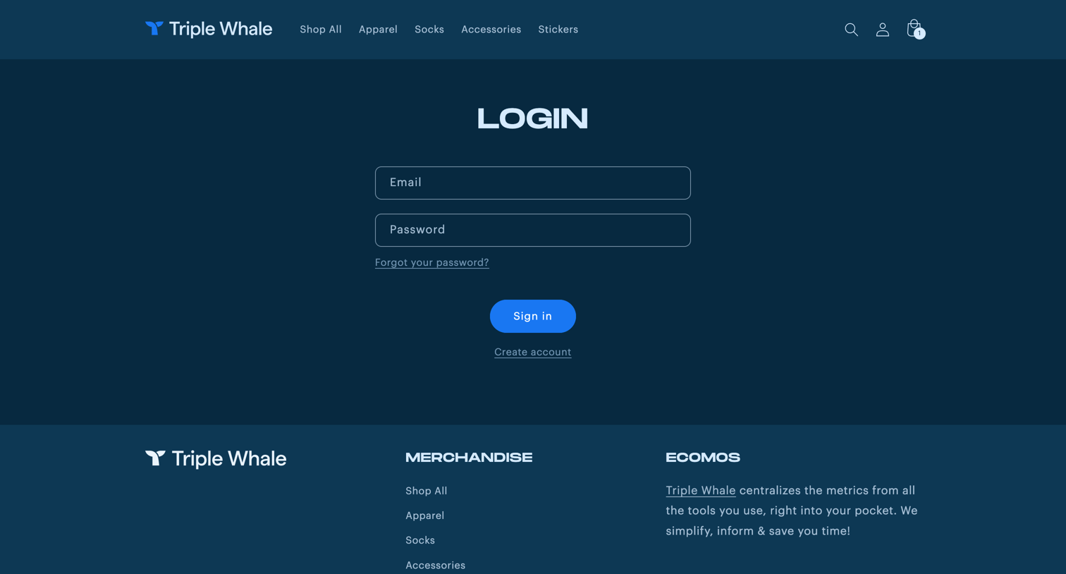 Triple Whale - Account – Triple Whale screen