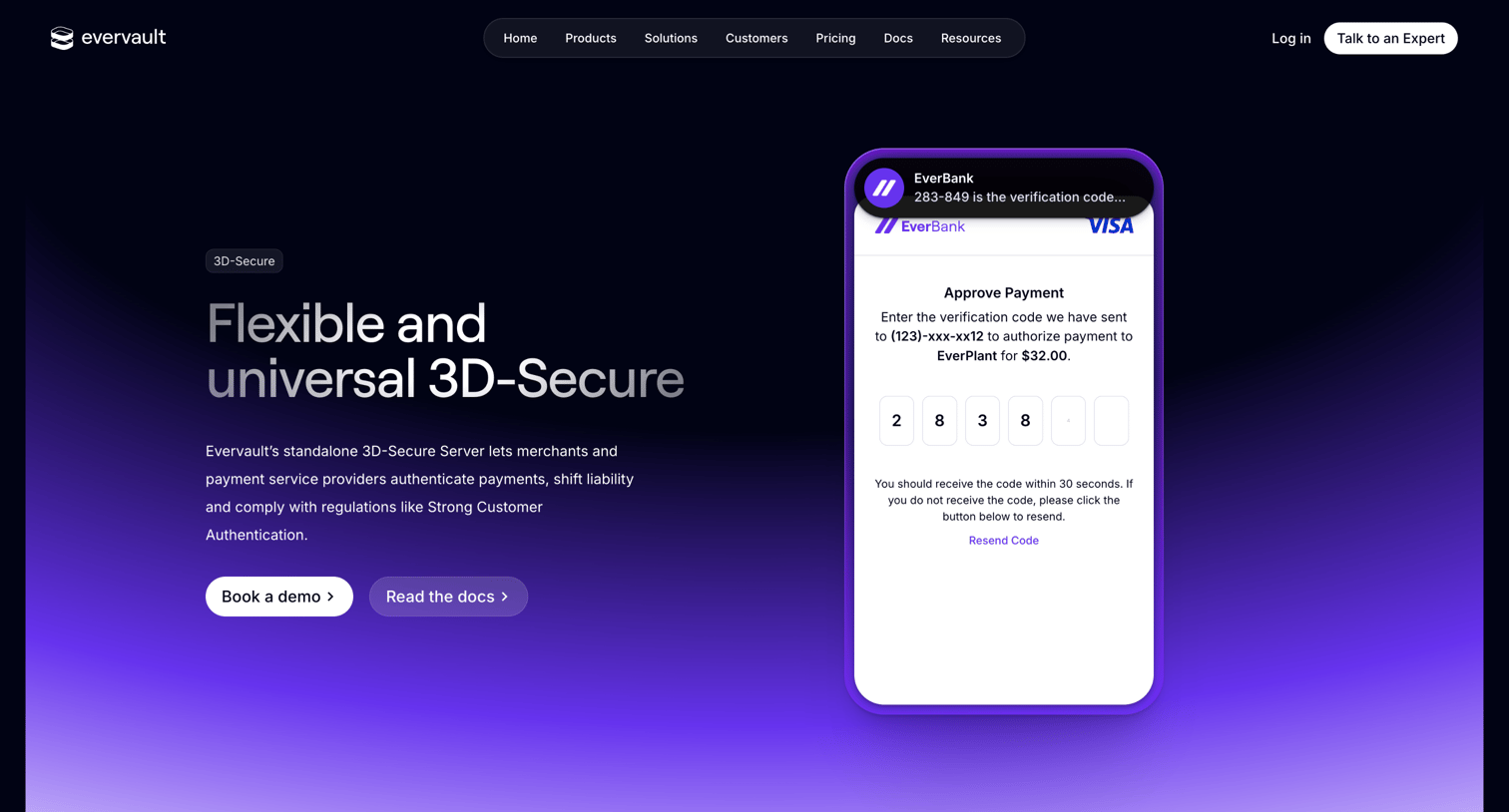 Evervault - 3D Secure — Evervault screen