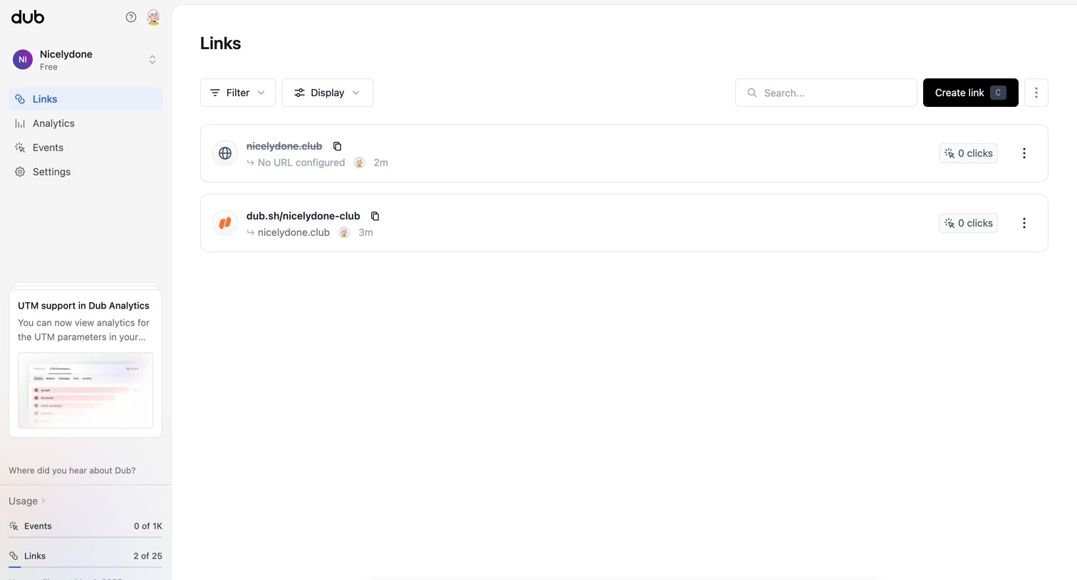 Dub - Dub.co - Link Management for Modern Marketing Teams screen