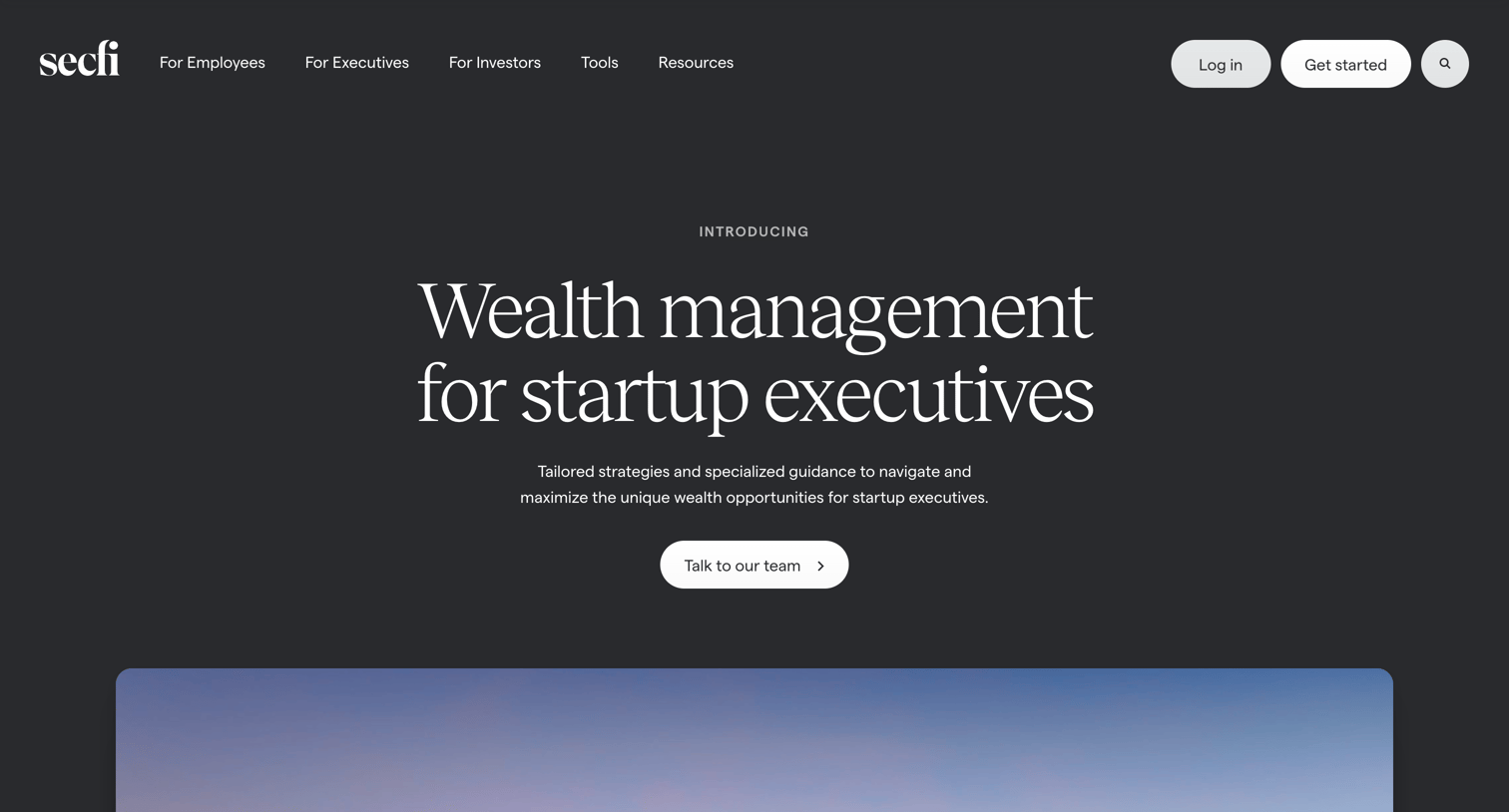 Secfi - Wealth Management for startup executives — Secfi screen