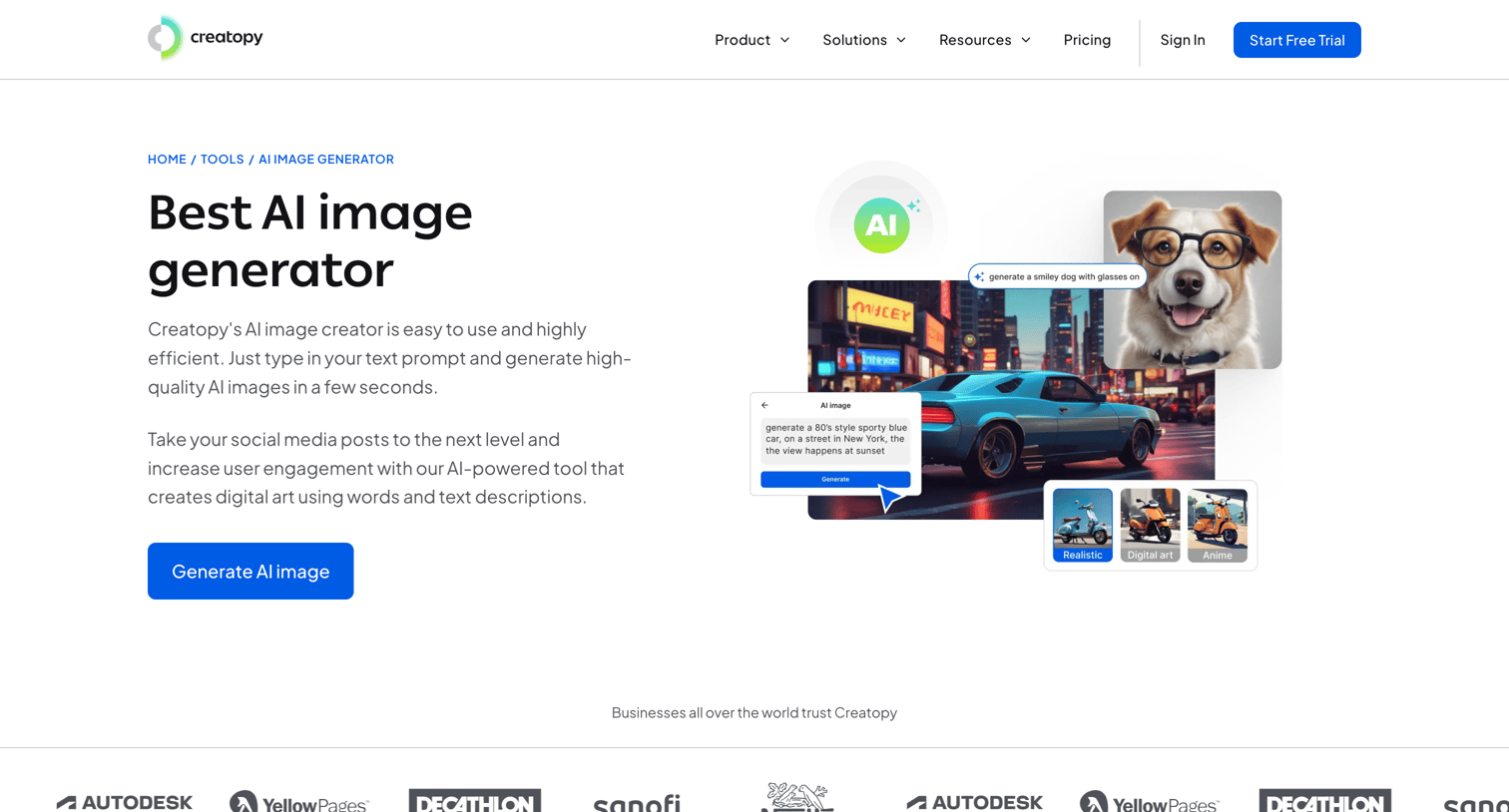 Creatopy - AI Image Generator Transforming Text to Image for Enhanced Ads - Creat screen