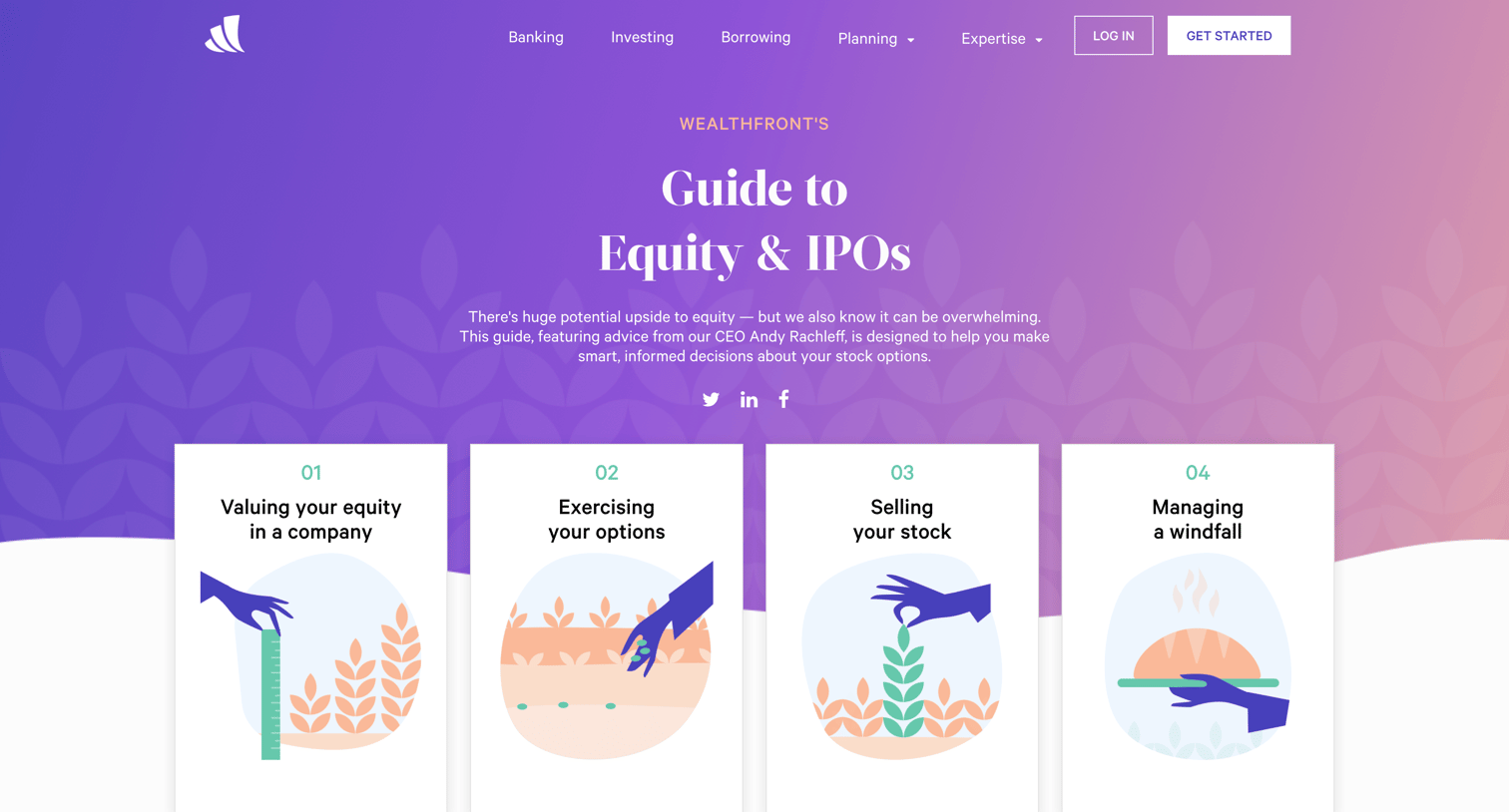 Wealthfront - Wealthfront’s Guide to Equity and IPOs screen