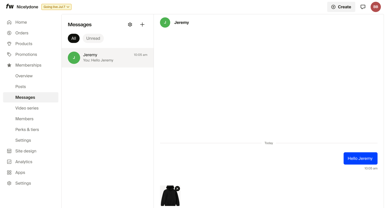 Fourthwall - Dashboard screen
