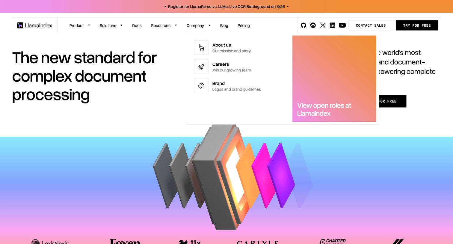 Llamaindex - LlamaIndex AI Agents for Document OCR + Workflows screen