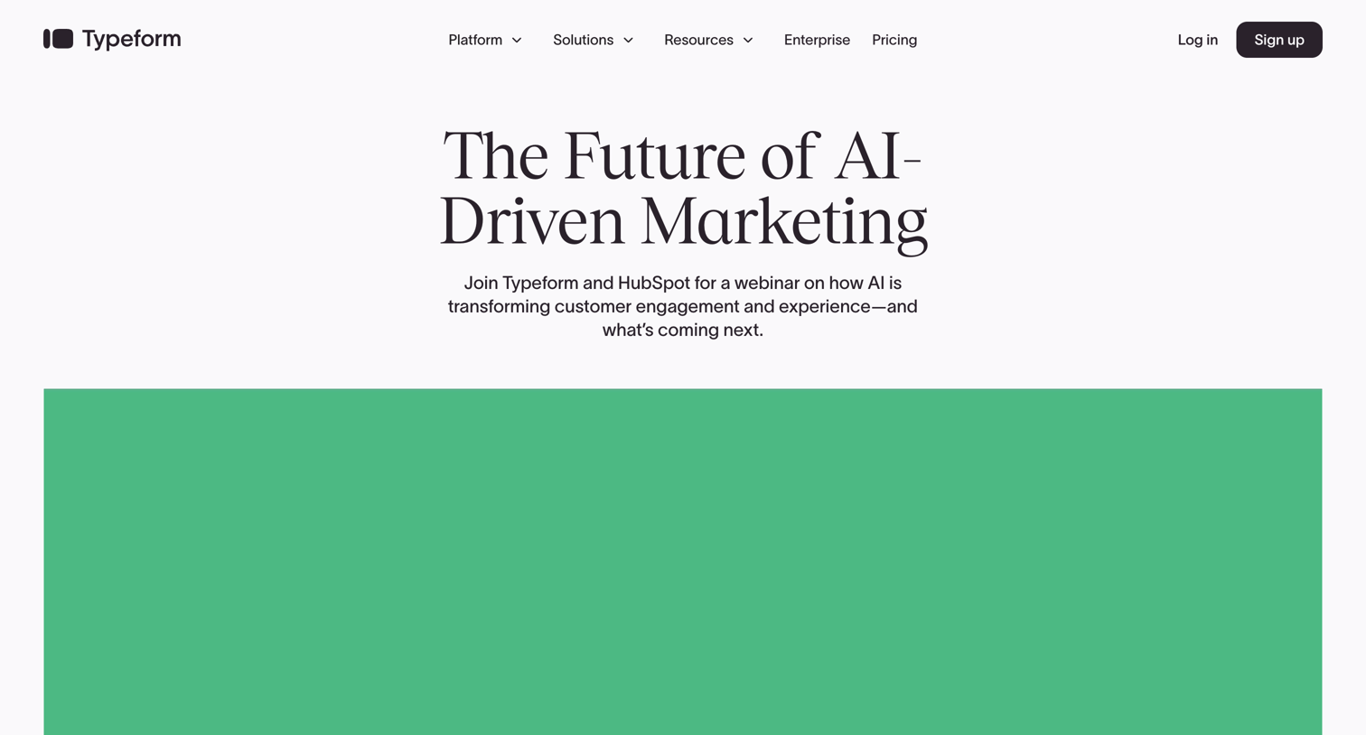 Typeform - The Future of AI-Driven Marketing Typeform screen