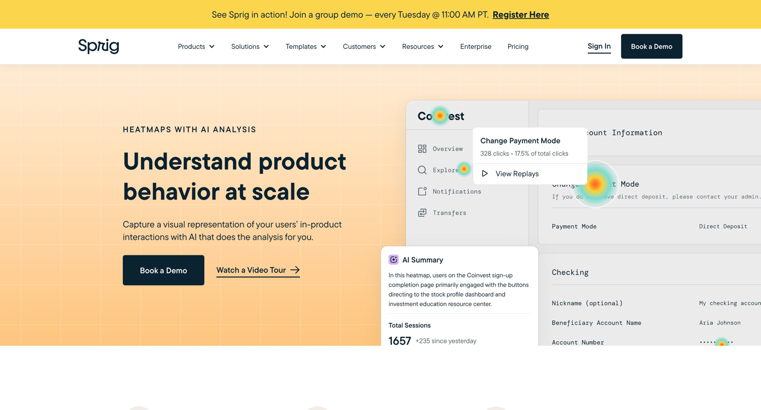 Sprig - Sprig Heatmaps screen