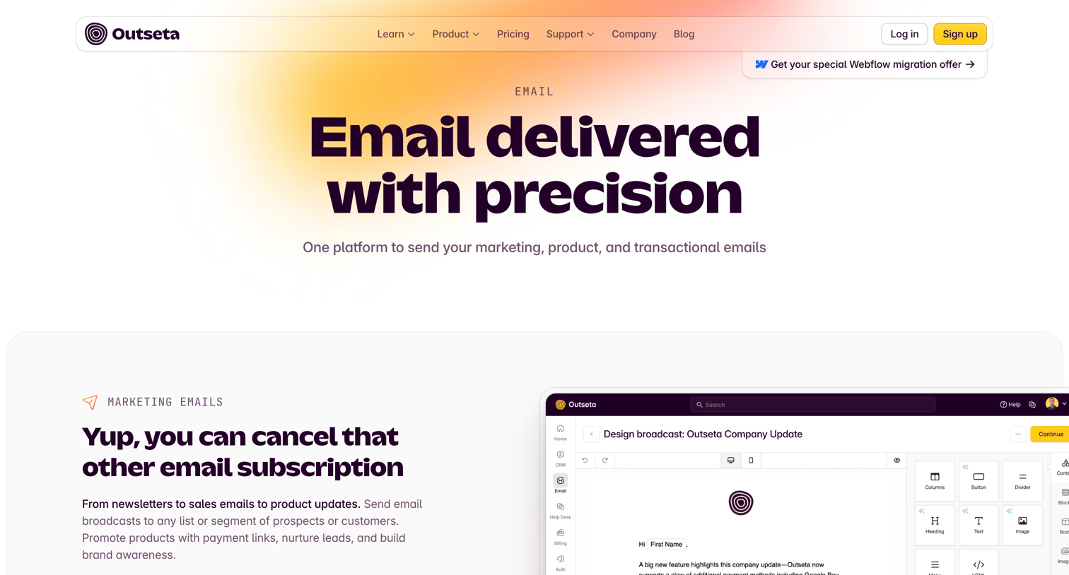 Outseta - Email for SaaS & memberships  Outseta screen