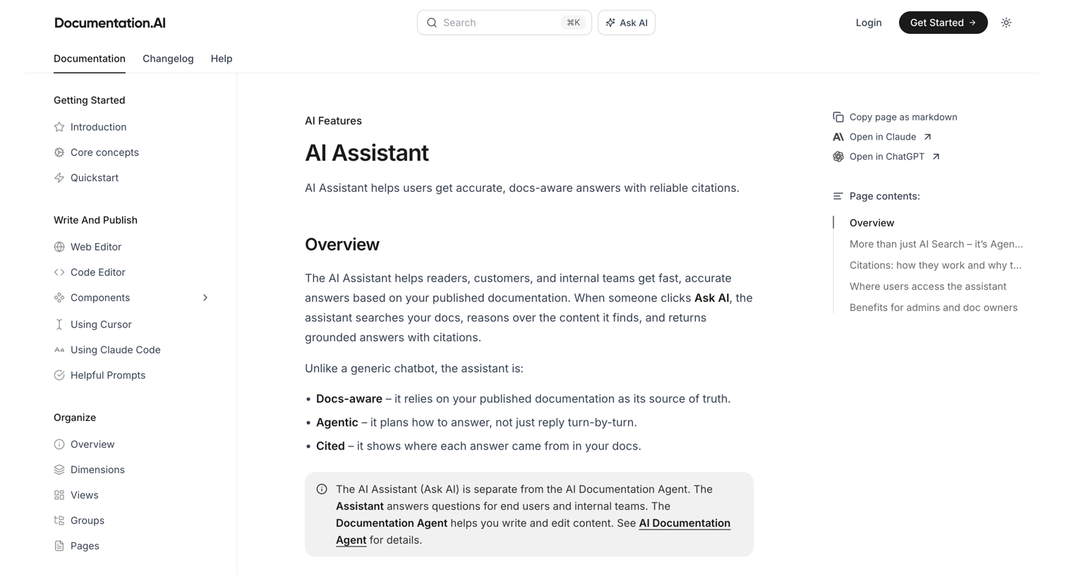 Documentation.AI - AI Assistant - Documentation.AI screen