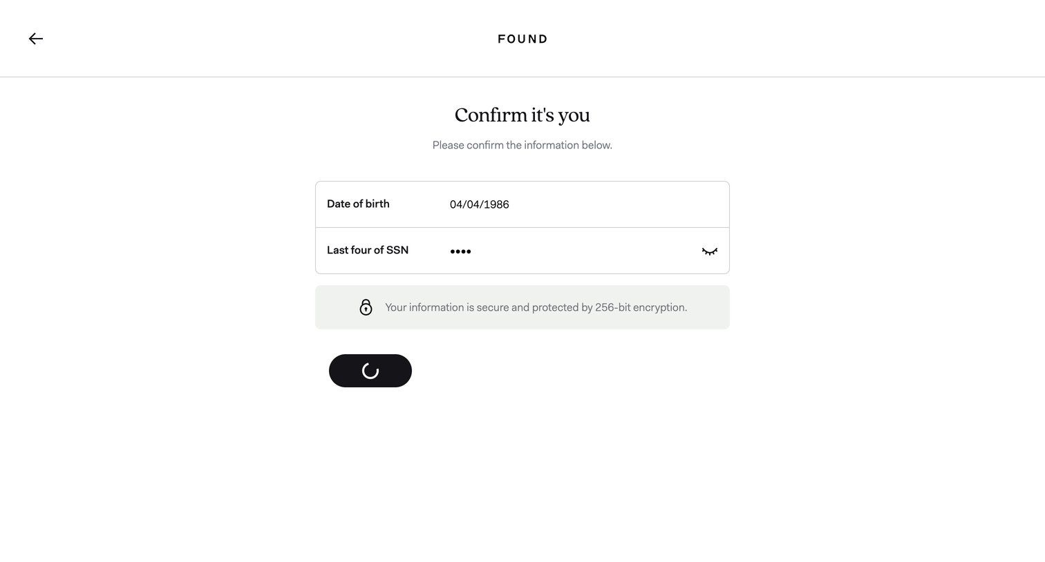 Found screen