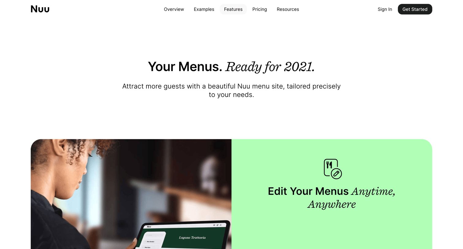 Nuu - Nuu · Features screen