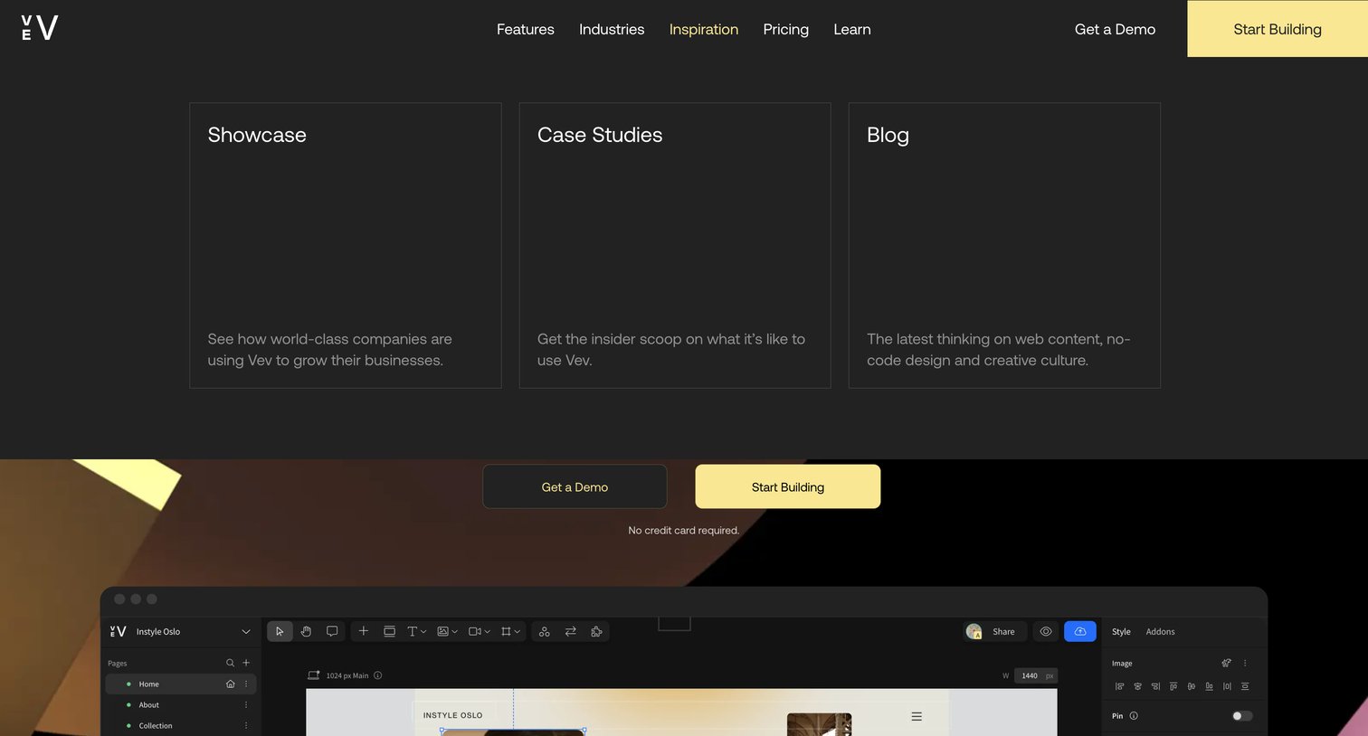 Vev - Vev No-code Web Design Platform for Professional Creatives screen