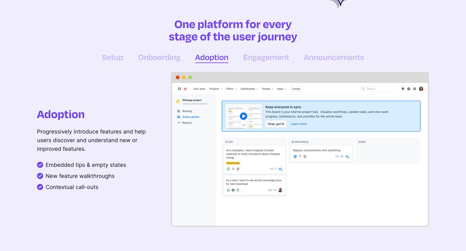 Dopt - Dopt — Ship self-serve product onboarding and education, your way screen