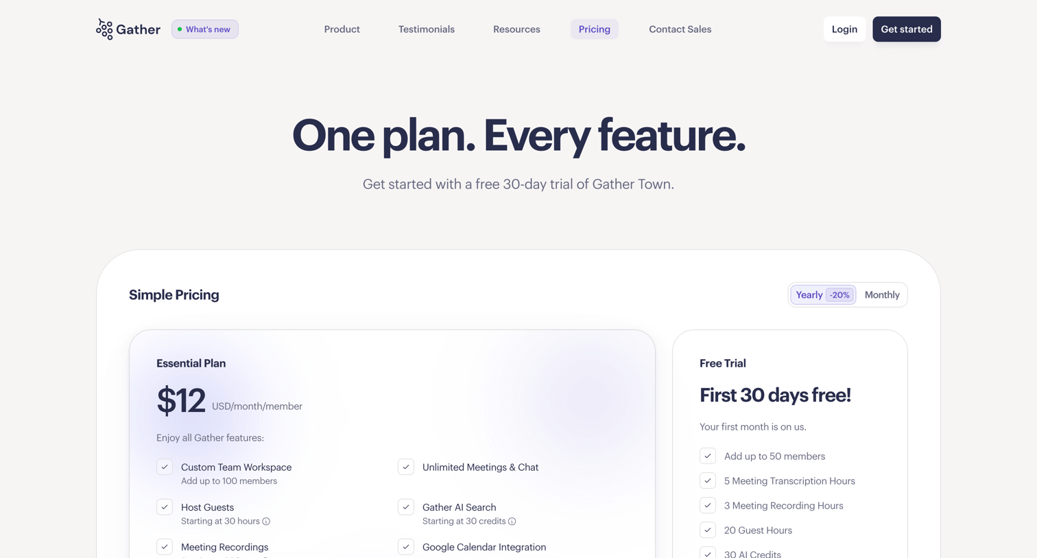 Gather - Gather Pricing Virtual Workspace for Remote Teams screen