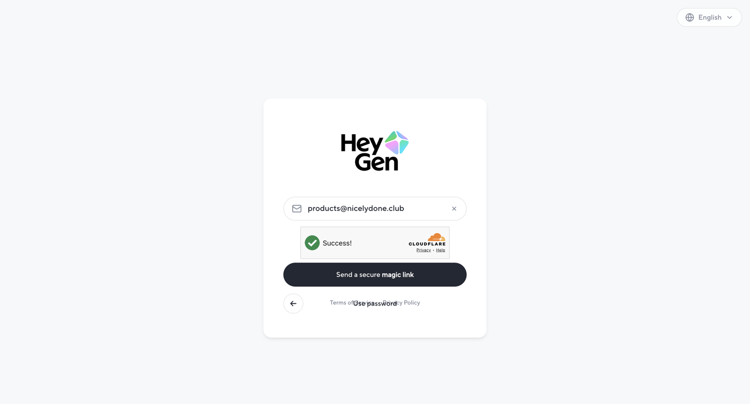 HeyGen - HeyGen - Login screen