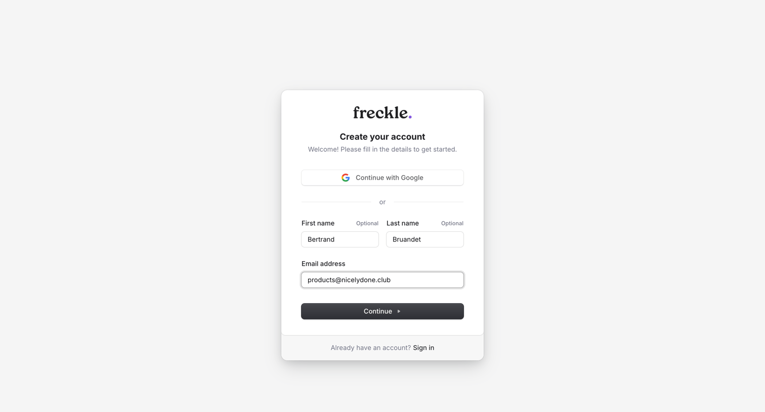 Freckle screen