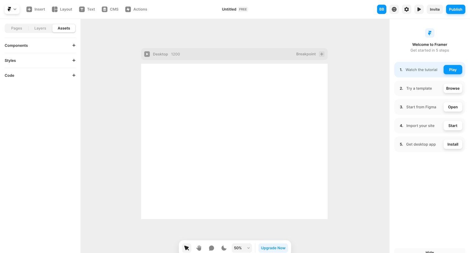 Framer - Untitled – Framer screen