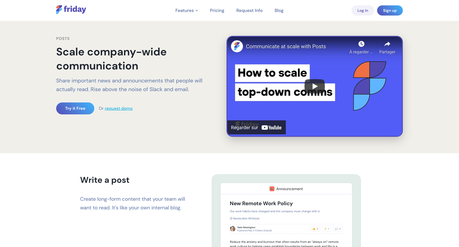 Friday - Company Announcement | Newsletter Software Friday.app screen