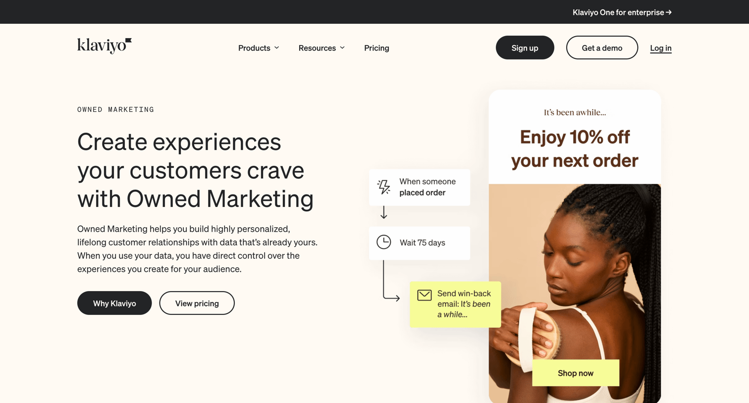 Klaviyo - Owned Marketing Simplifying Owned Media Channels | Klaviyo screen