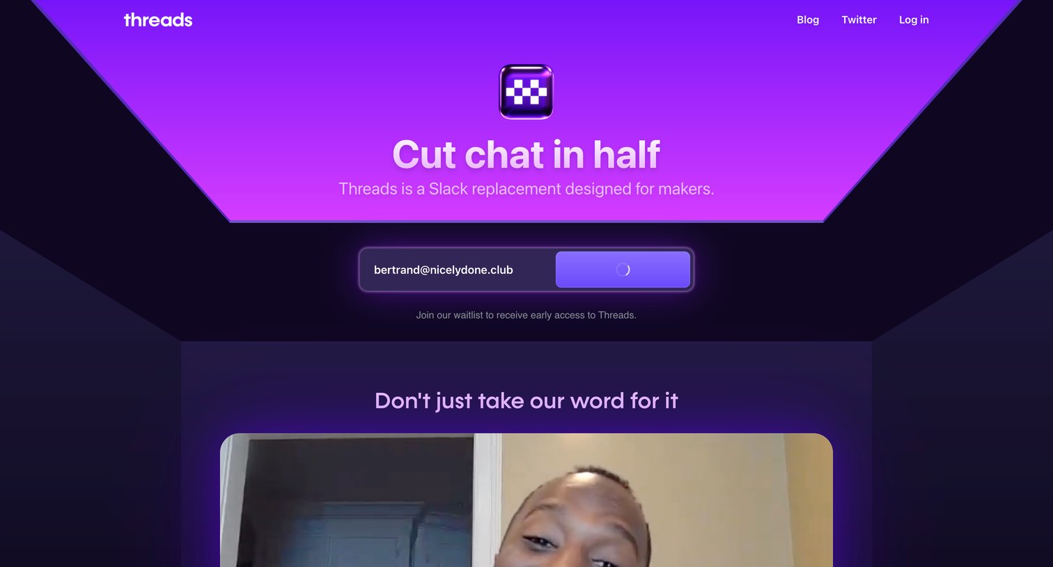 Threads screen