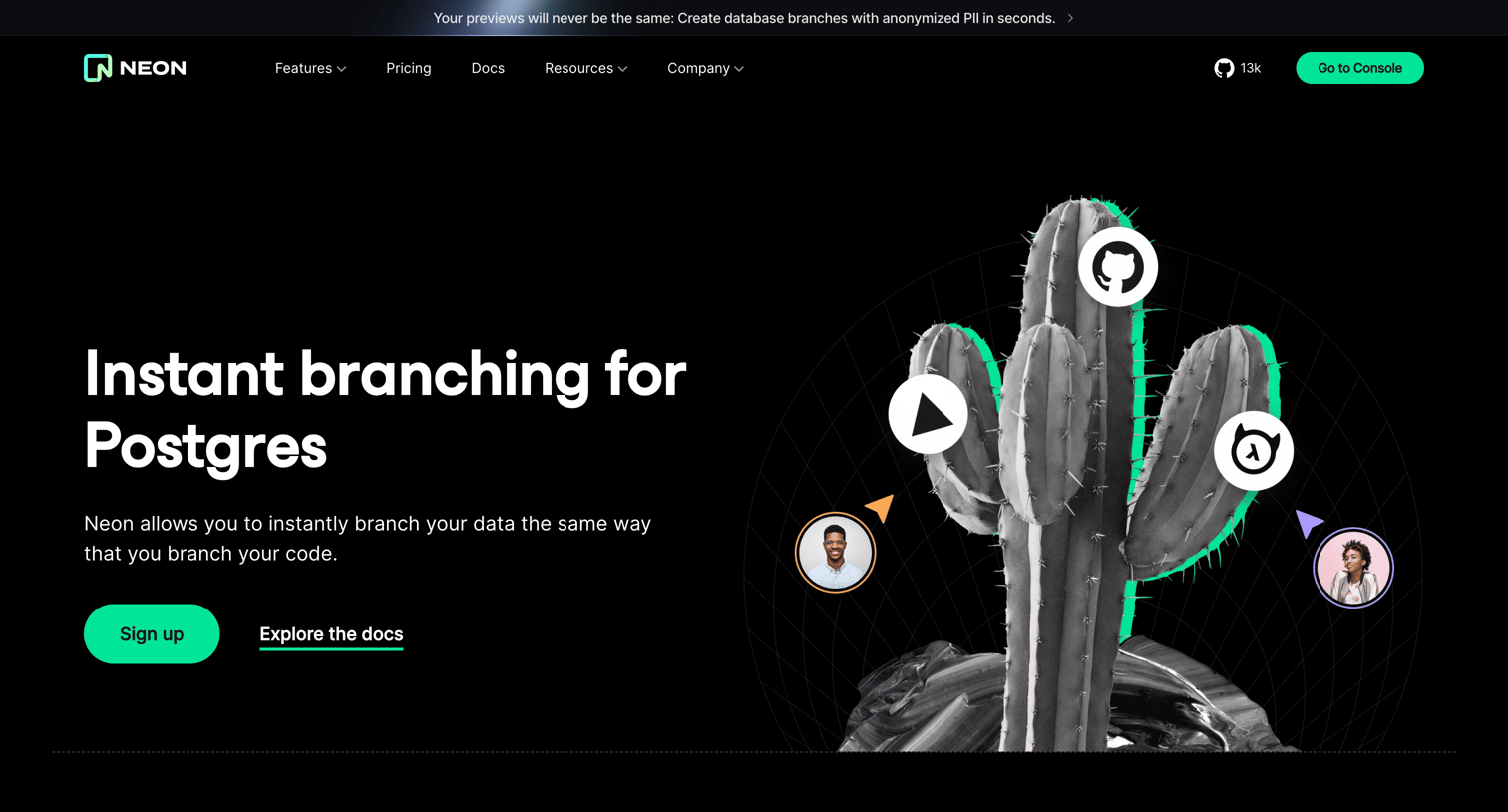 Neon - Instant branching for Postgres — Neon screen