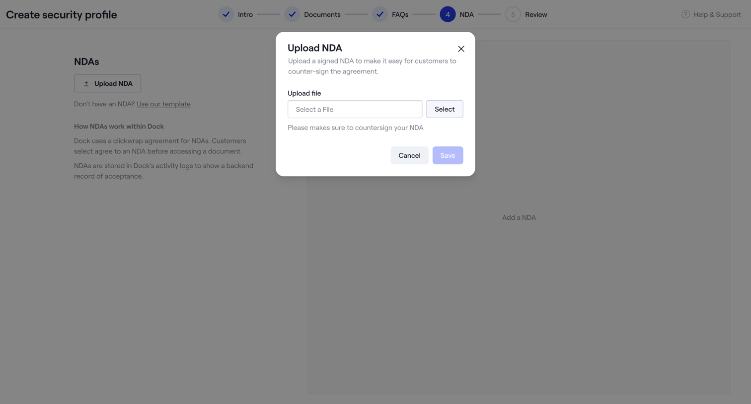 Dock - Dock · Settings screen