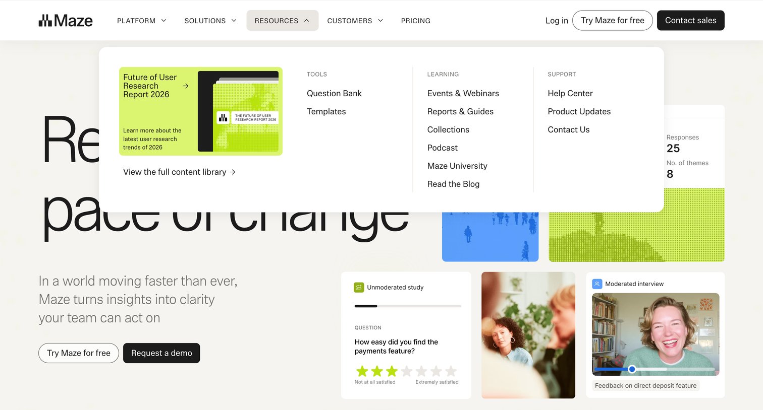 Maze - Maze  User Research and Testing Platform screen