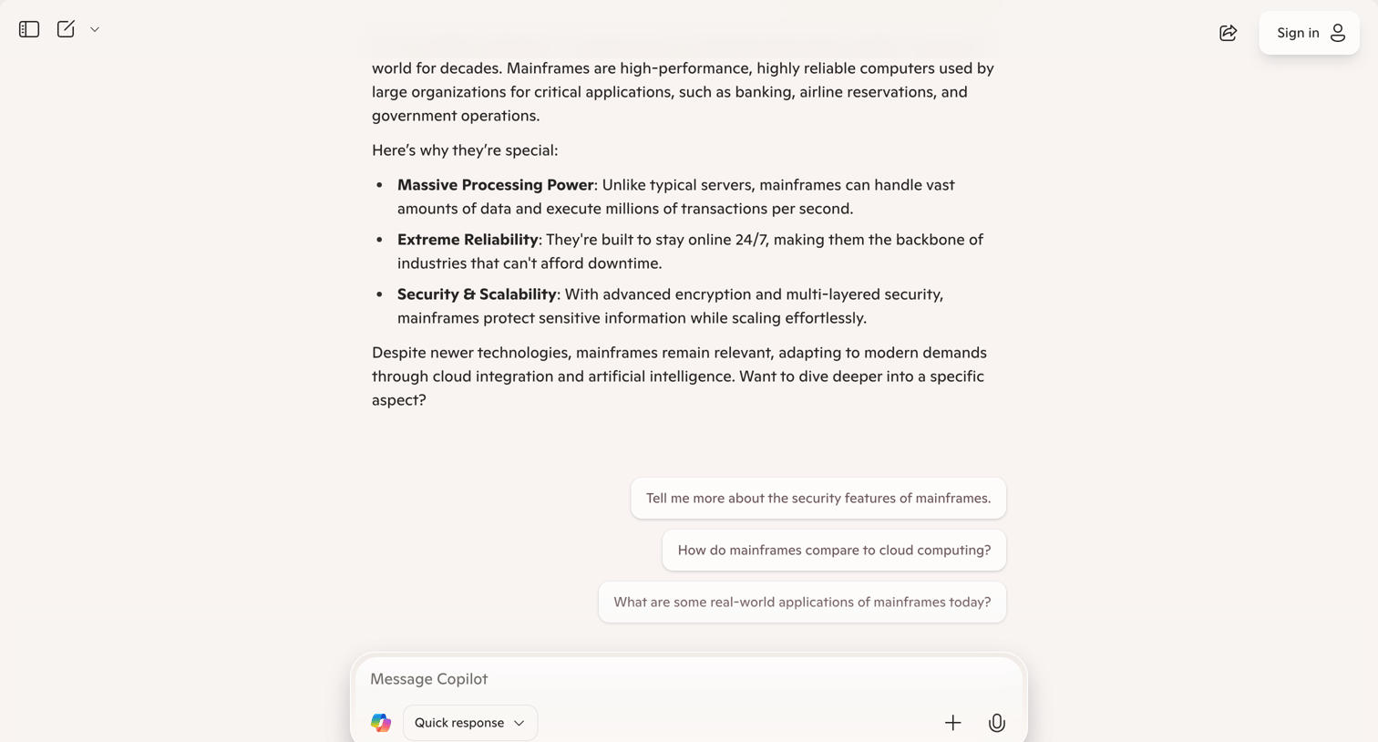 Copilot - Microsoft Copilot: Your AI companion screen