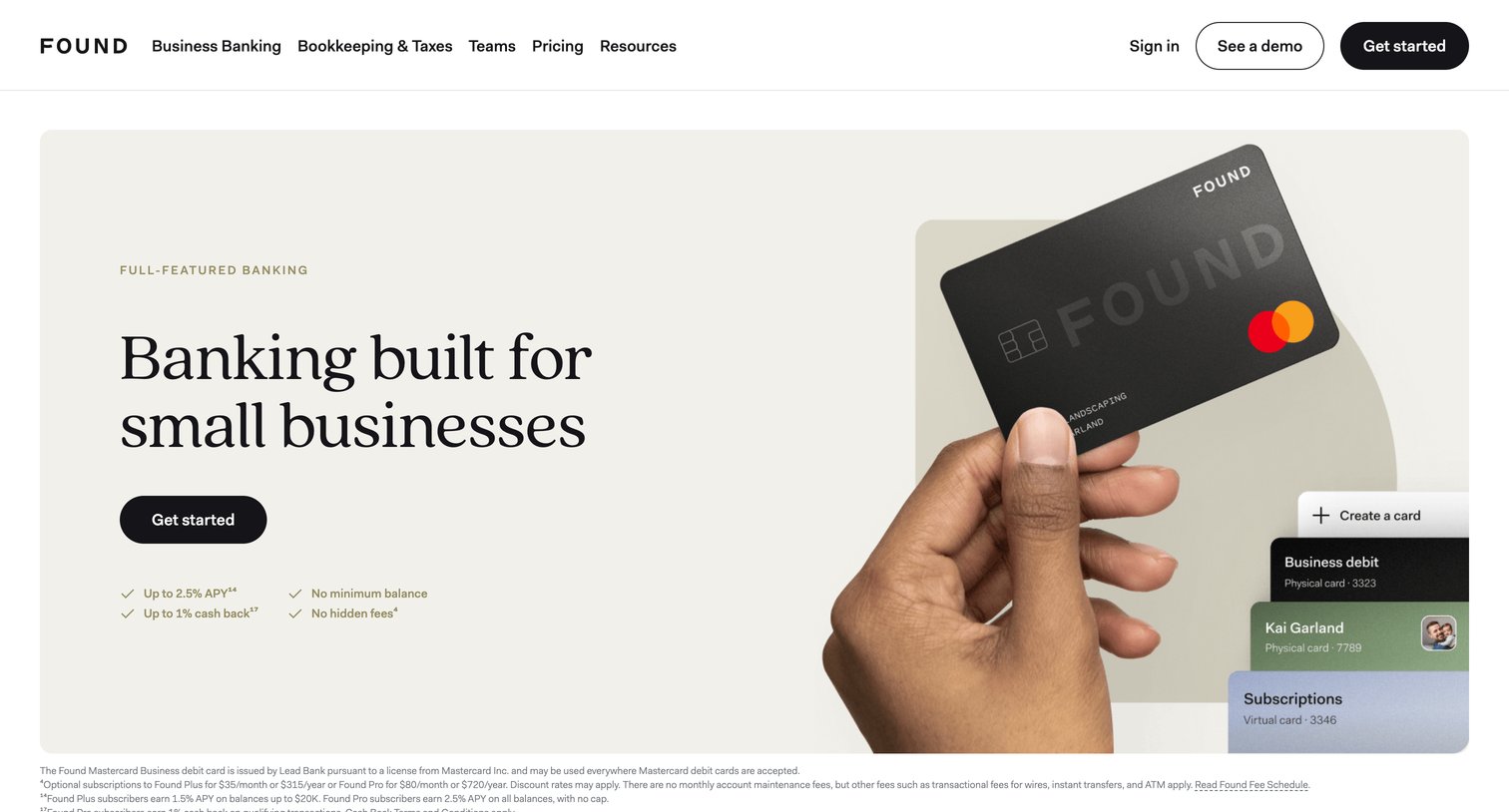 Found - Found  Banking designed for freelancers and the self-employed. screen