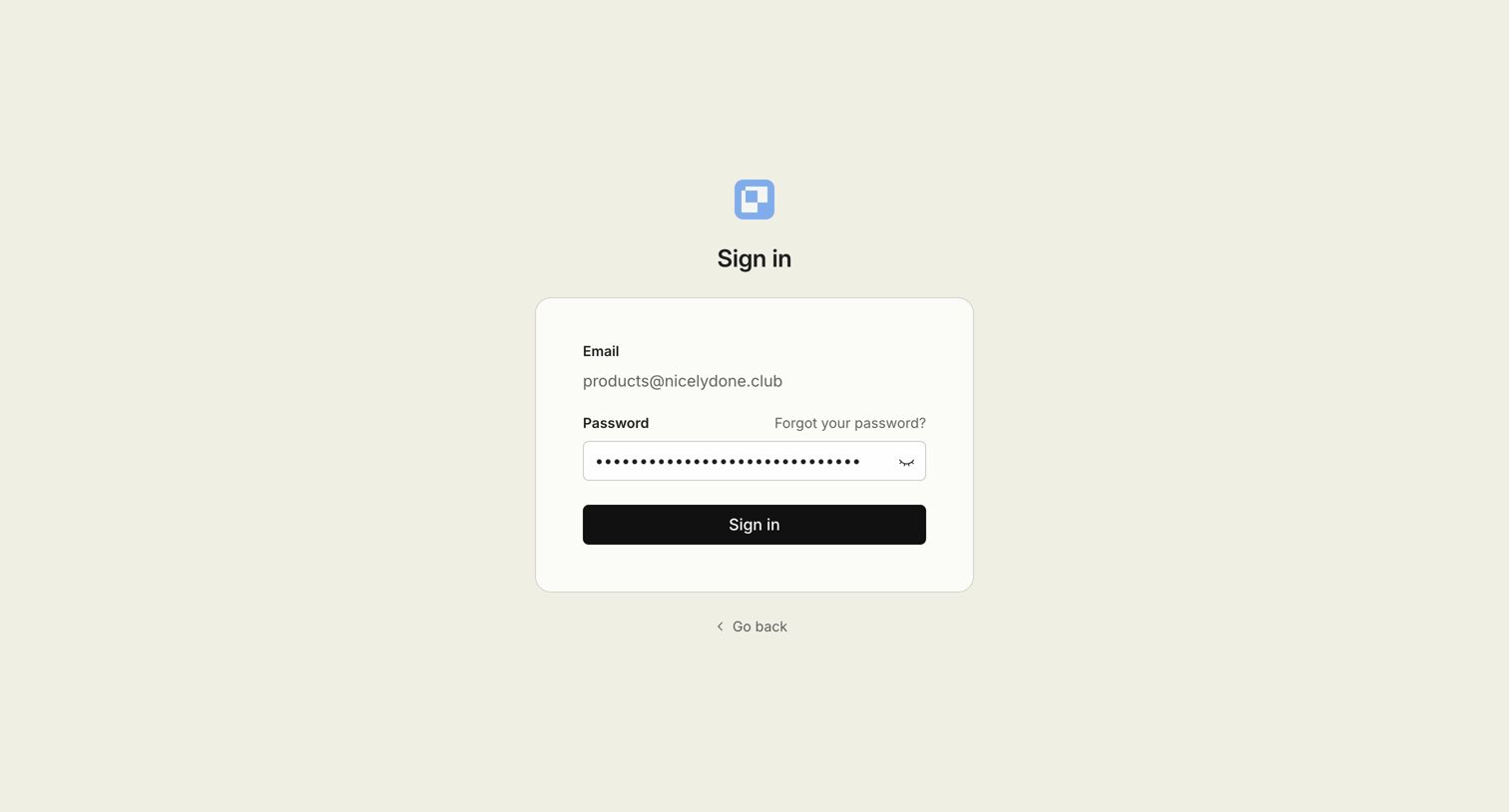Paper - Sign in screen