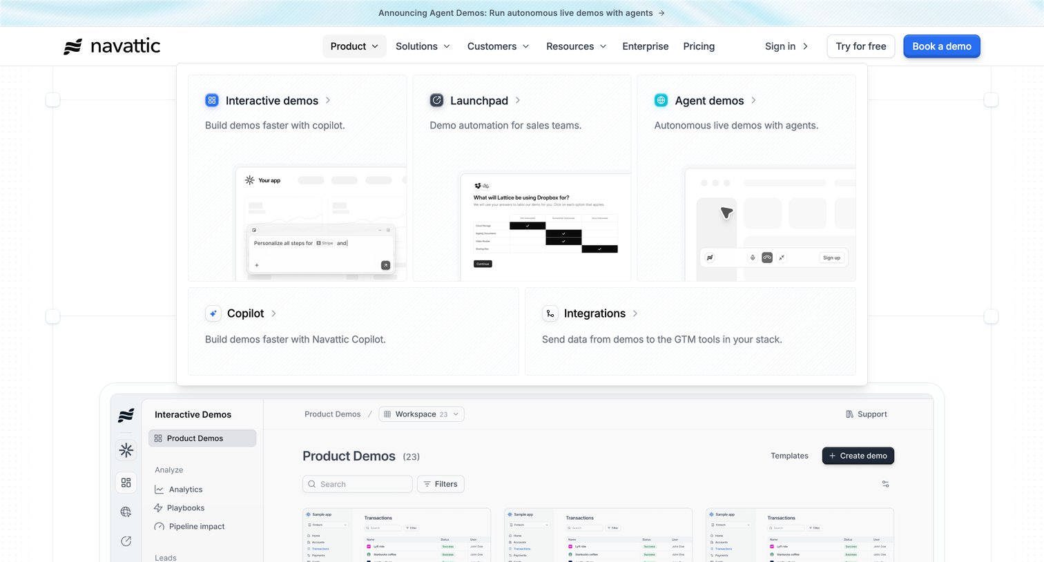Navattic - Navattic Interactive Product Demo Software screen