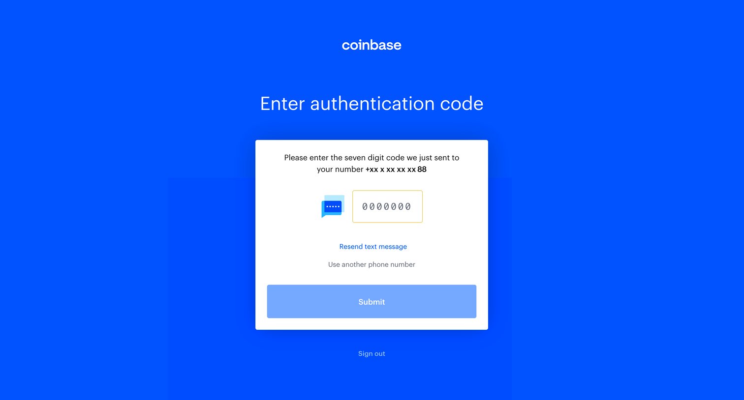 Coinbase screen
