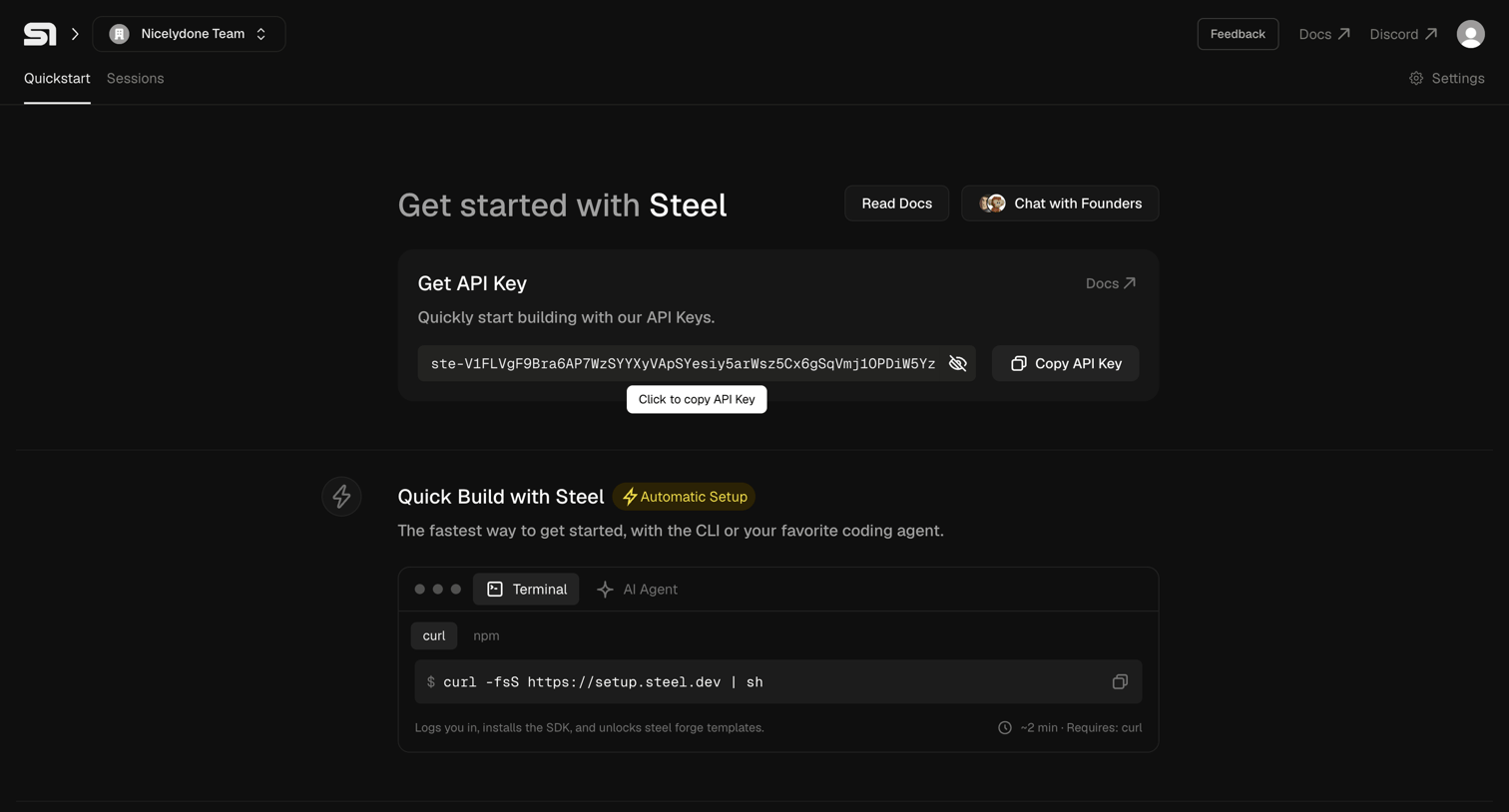 Steel - Steel | Open-source Headless Browser API screen