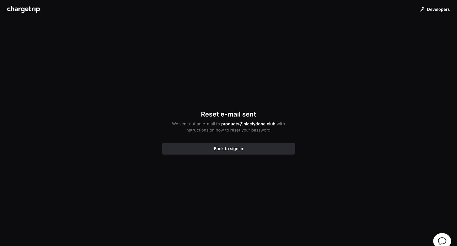 Chargetrip - Chargetrip - Forgot Password screen