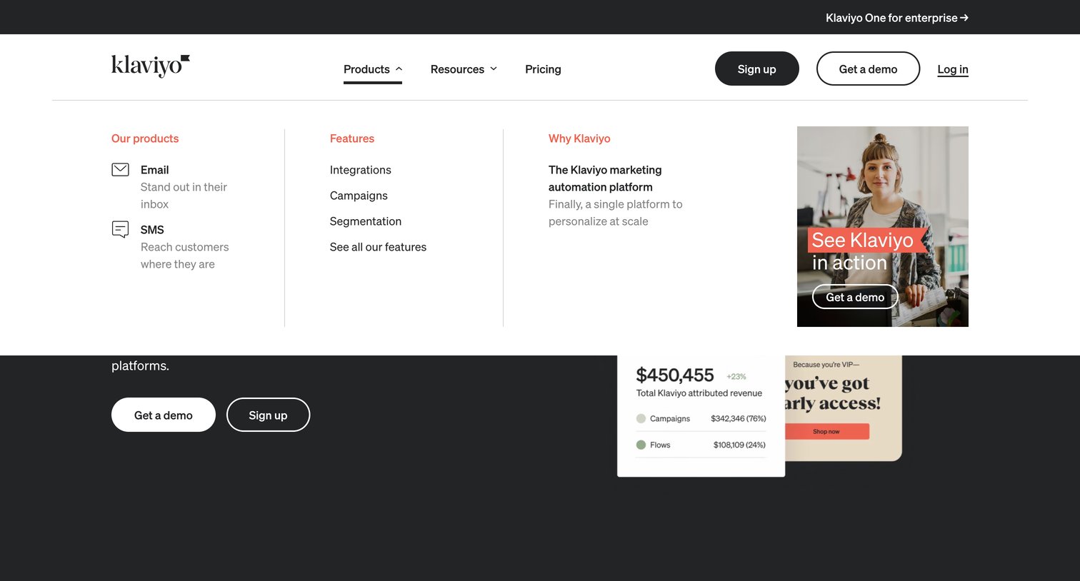 Klaviyo - Marketing Automation Platform for Email | SMS with CDP  Klaviyo screen