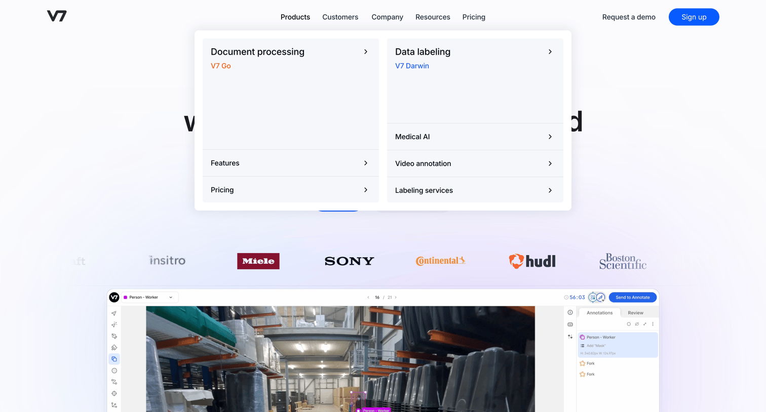 V7 - V7 - Build Trustworthy AI at Scale | Automate Labeling screen