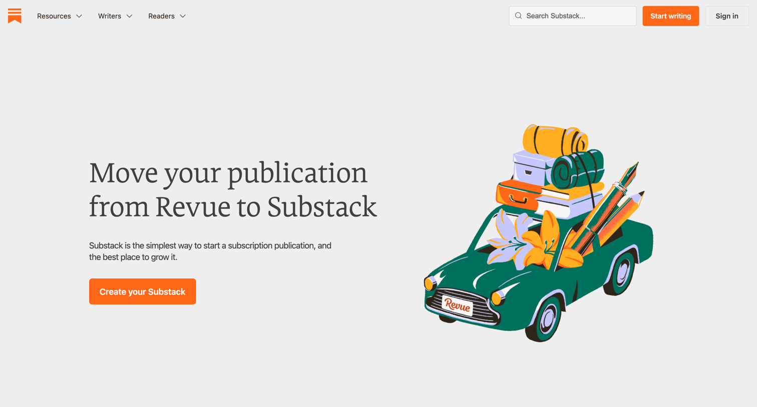 Substack - Move from Revue To Substack screen