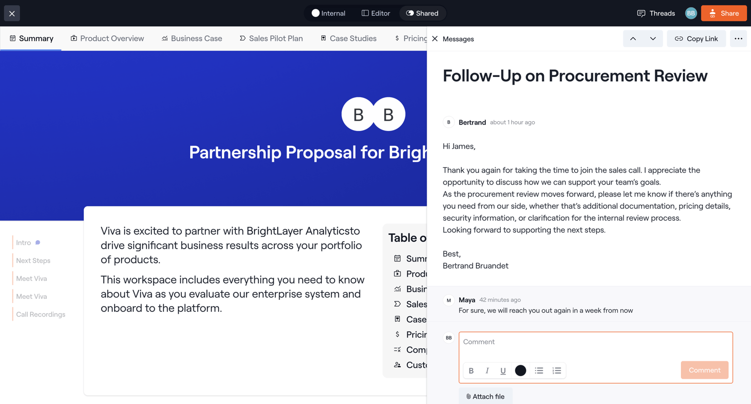Dock - BrightLayer Analytics Expansion Workspace screen