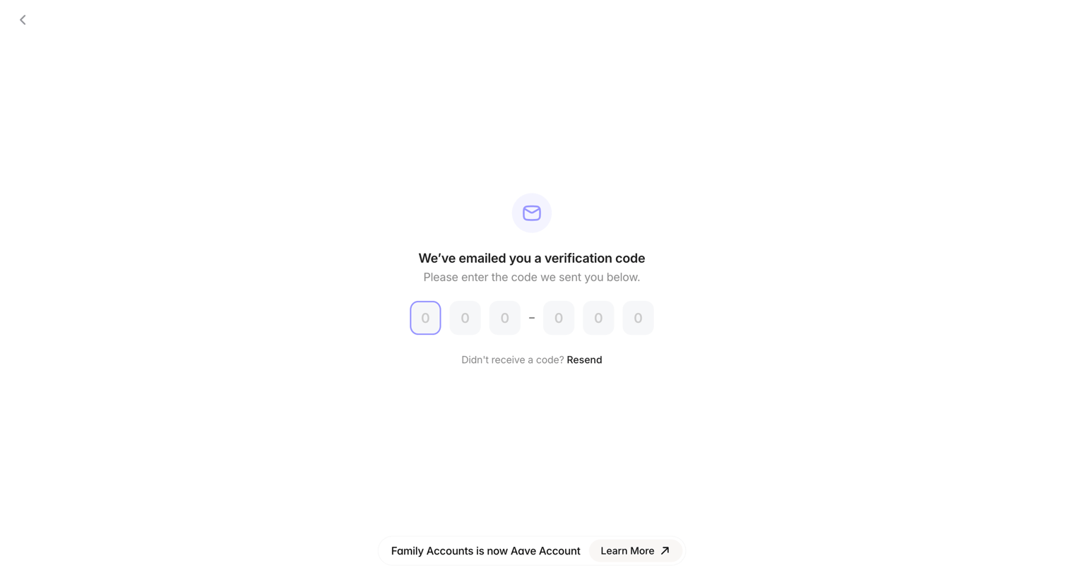 Family - Aave Account screen