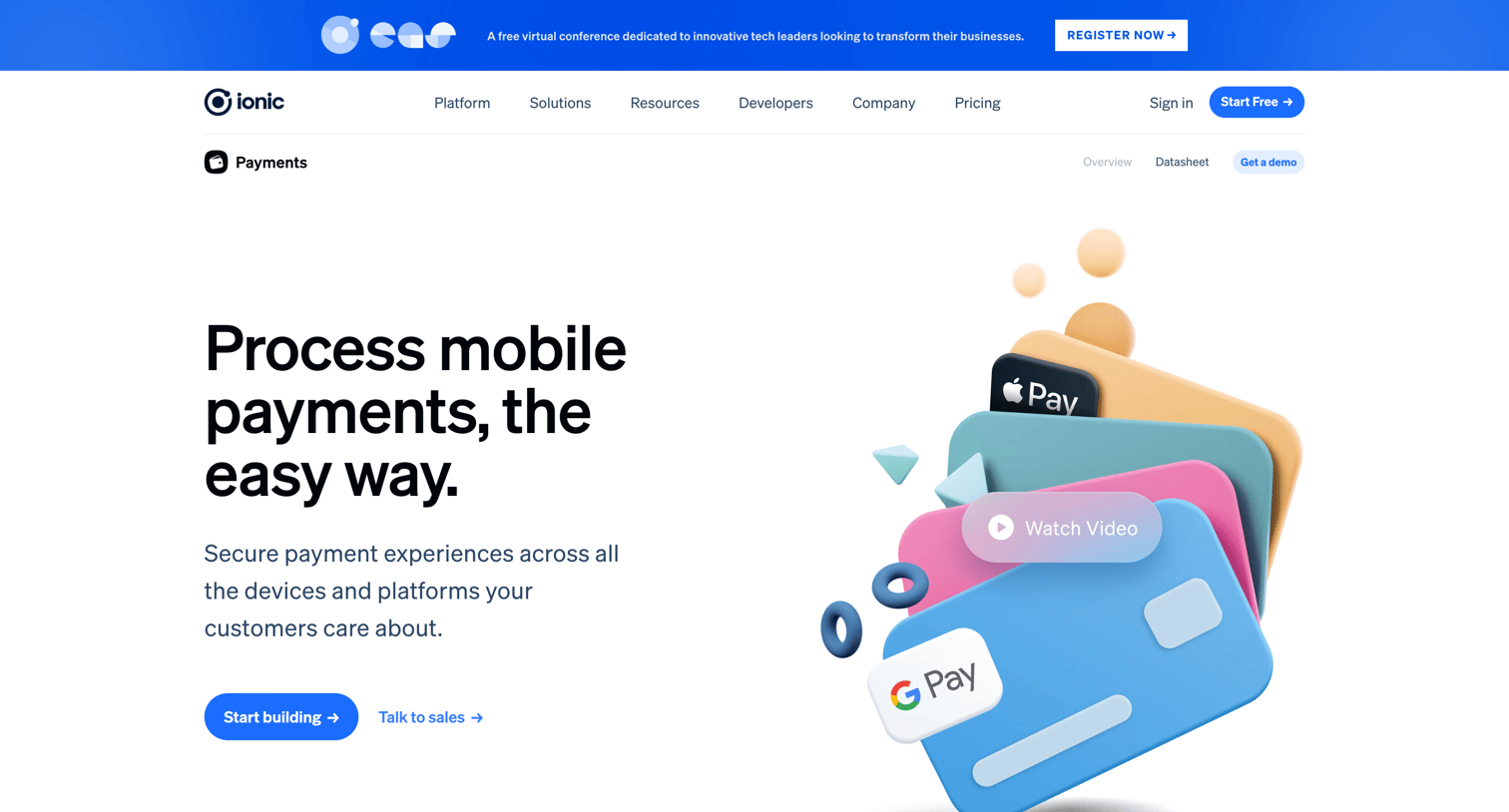 Ionic - Payments - Ionic - The Cross-Platform App Development Leader screen
