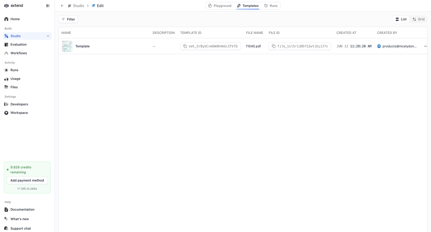 Extend - Edit Playground | extend screen